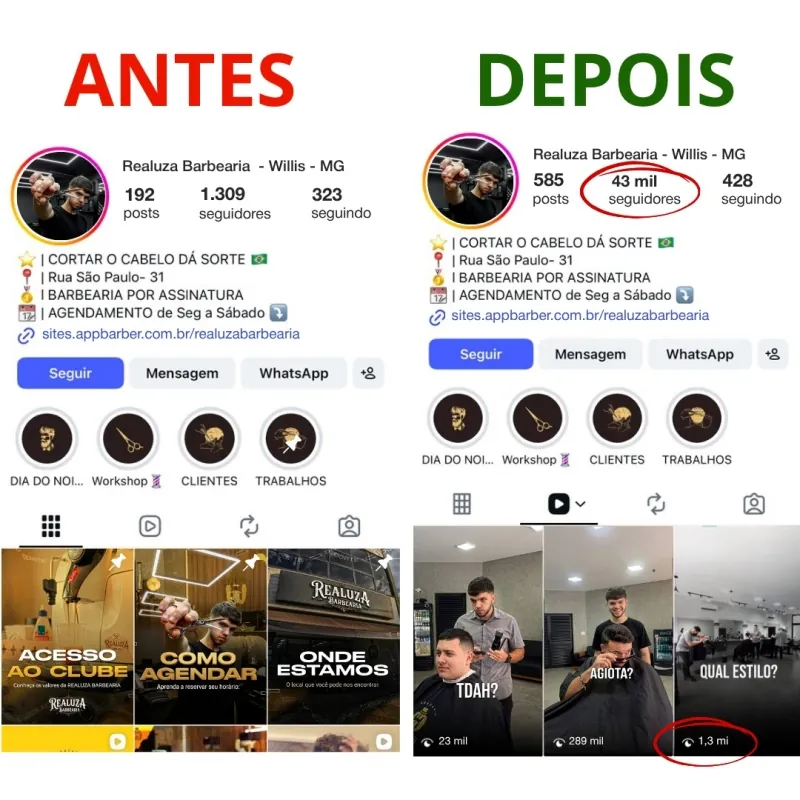 Antes e depois Willis Barbearia